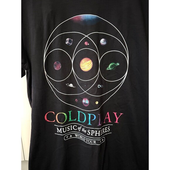 NWOT Men's Coldplay Music Of The Spheres World Tour 2025 Shirt Size Medium - Picture 2 of 6